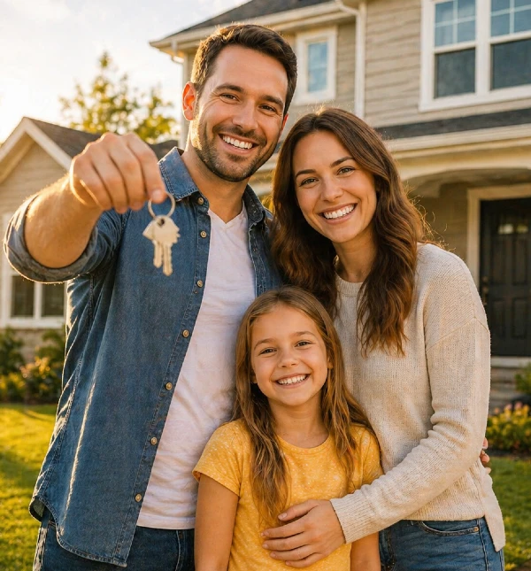 happy couple just bought a home