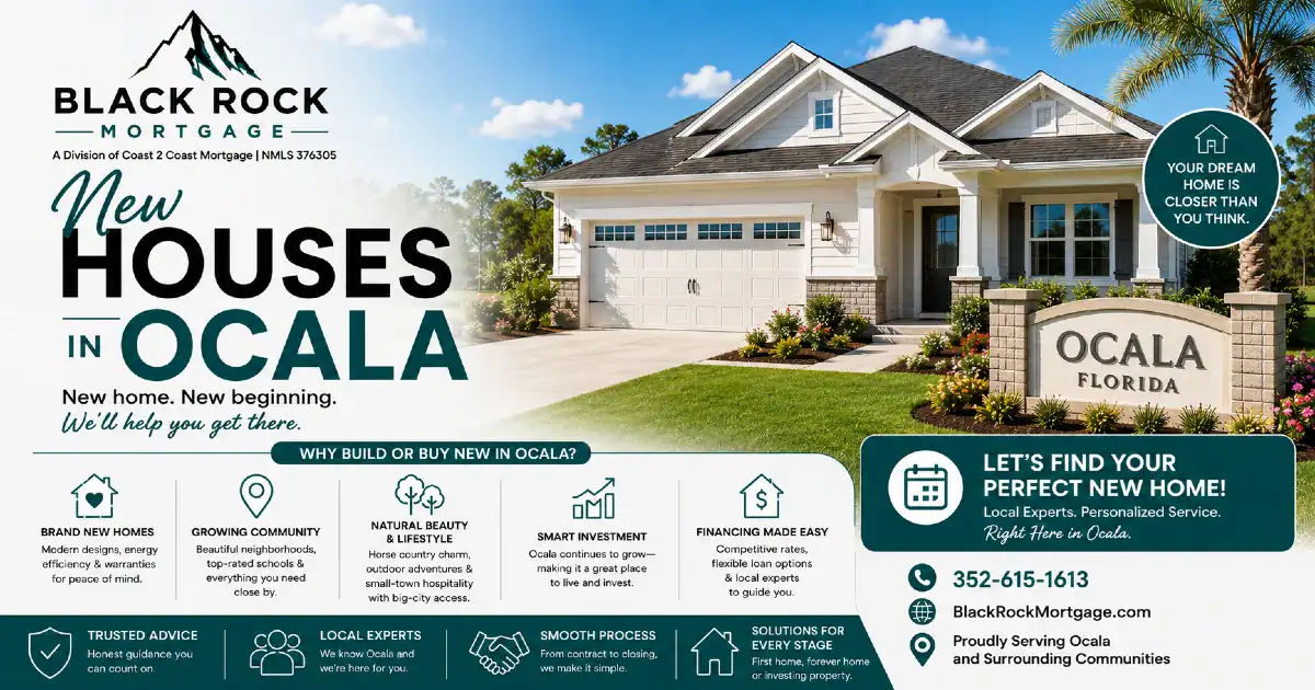 New Construction Homes in Ocala FL — $0 Down Options | Black Rock