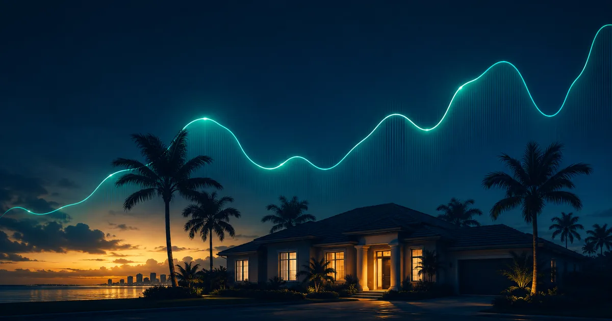 Chart of mortgage rate trends beside a Florida home purchase worksheet